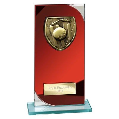 Seismic Cobra Cricket Trophy Award Red And Silver