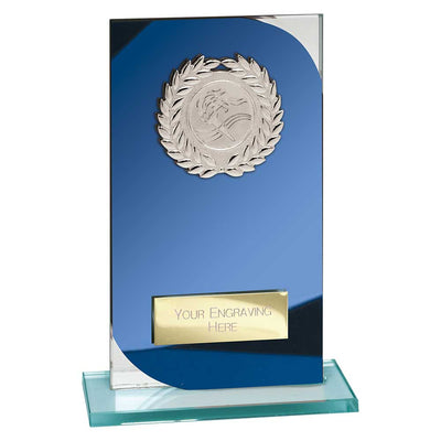 Seismic Multisport Award Glass Trophy Blue Silver