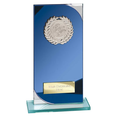 Seismic Multisport Award Glass Trophy Blue Silver