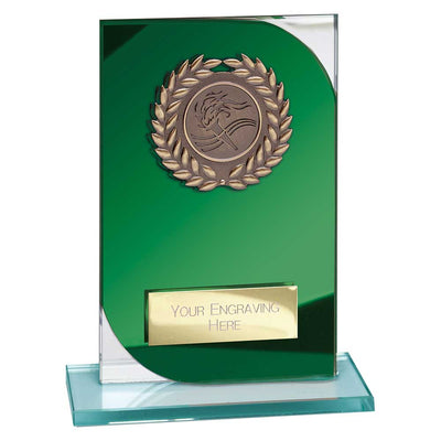 Seismic Multisport Award Glass Trophy Green Silver