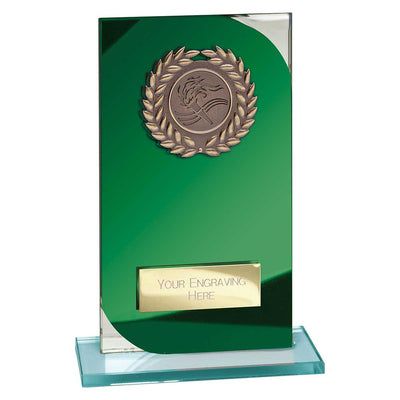 Seismic Multisport Award Glass Trophy Green Silver