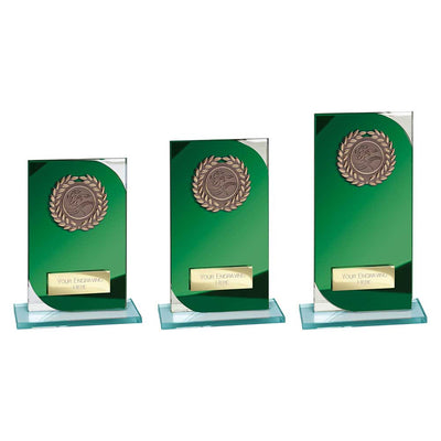 Seismic Multisport Award Glass Trophy Green Silver