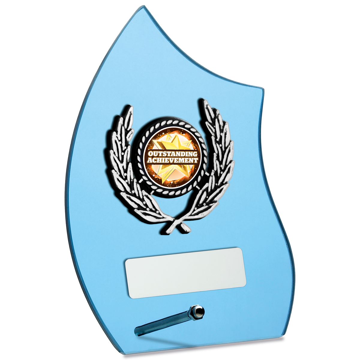 Multisport Blue Glass Plaque Award