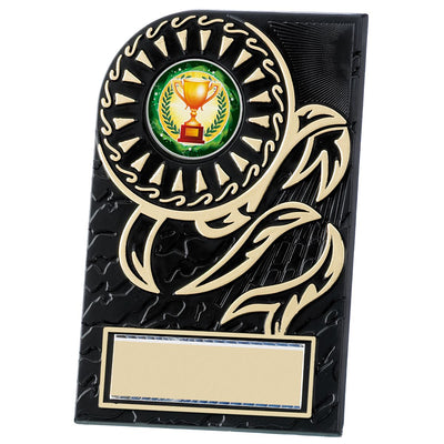 Presentation Plaque Rosette Black and Gold