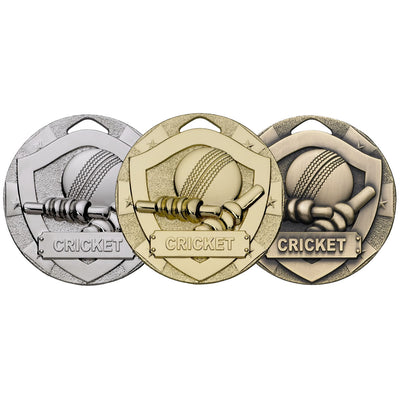 Cricket Mini Shield Medal - 50mm