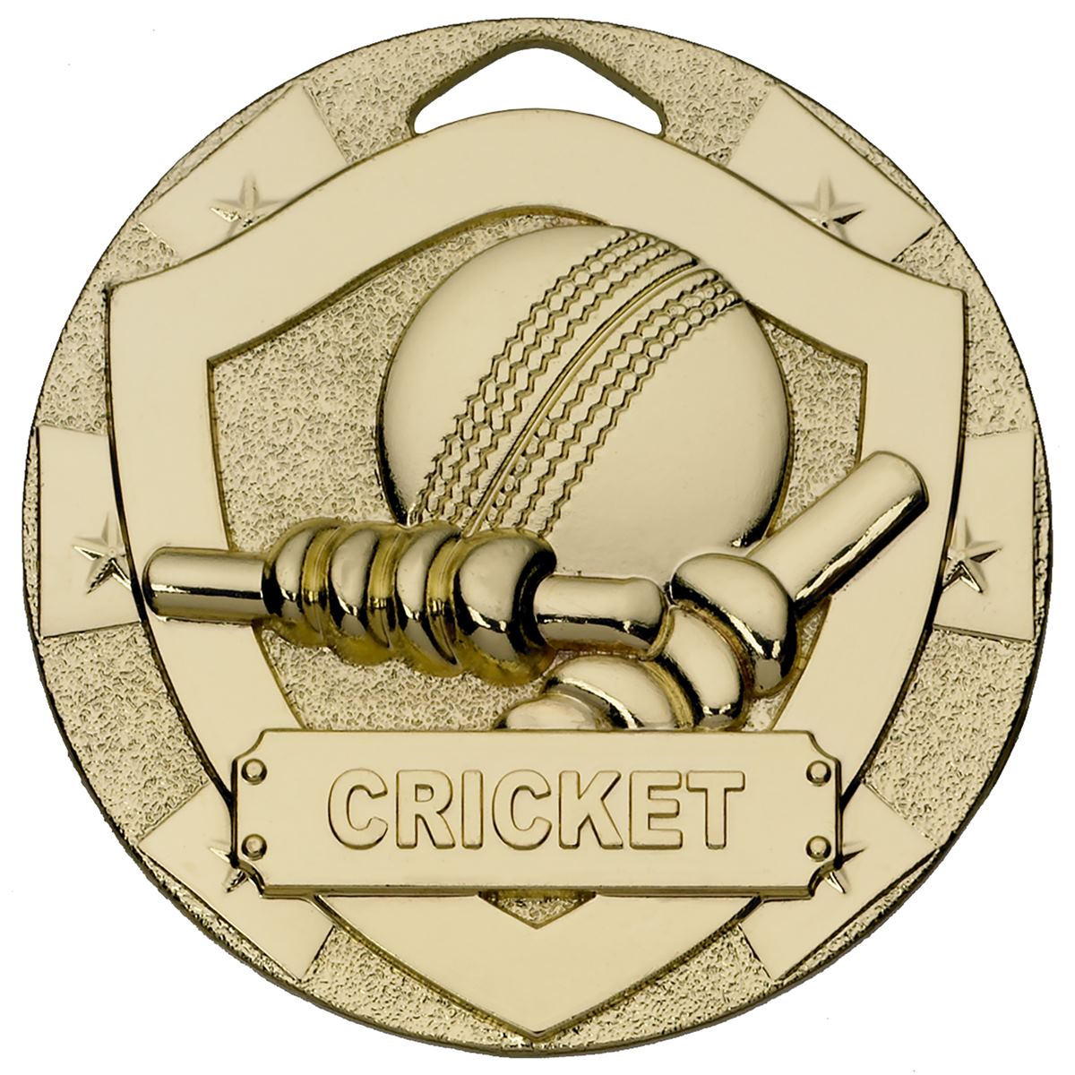 Cricket Mini Shield Medal - Gold