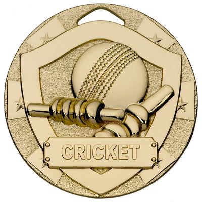 Cricket Mini Shield Medal - Gold