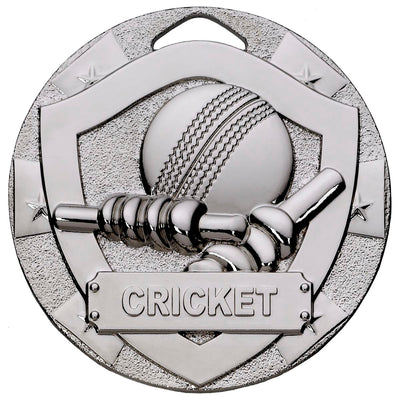 Cricket Mini Shield Medal - Silver
