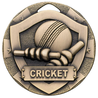 Cricket Mini Shield Medal - Bronze