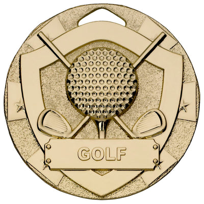 Golf Medal Ball & Clubs - Gold