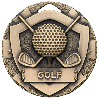 Golf Medal Ball & Clubs - Bronze