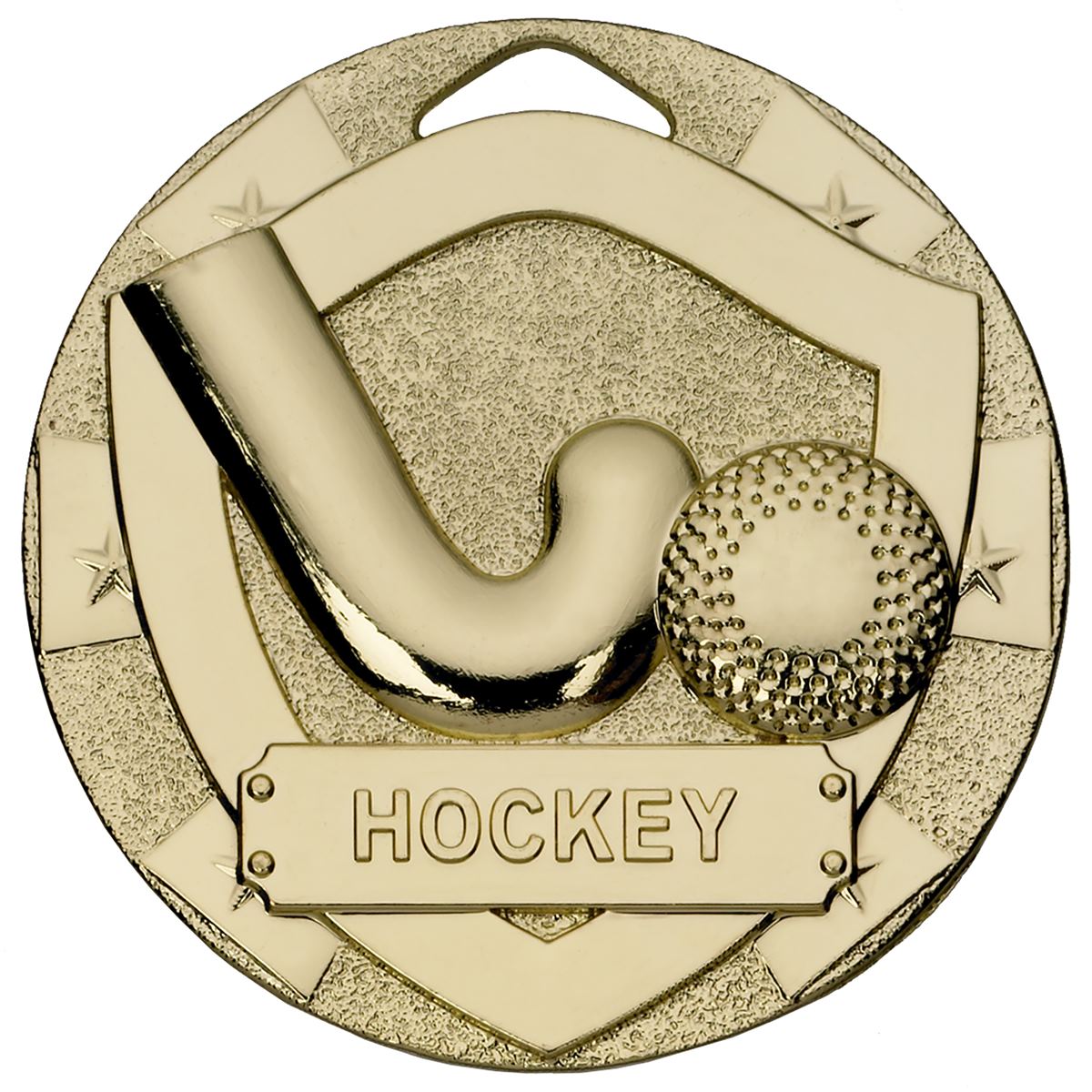 Hockey Mini Shield Medal - Gold