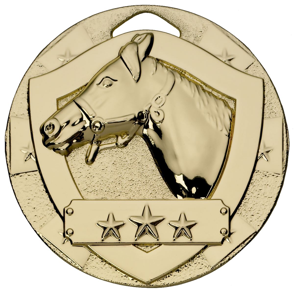 Equestrian Mini Shield Medal - Gold