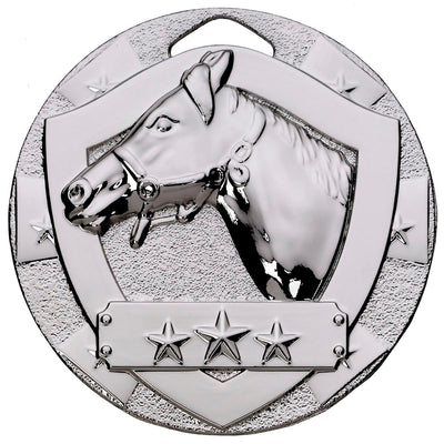 Equestrian Mini Shield Medal - Silver