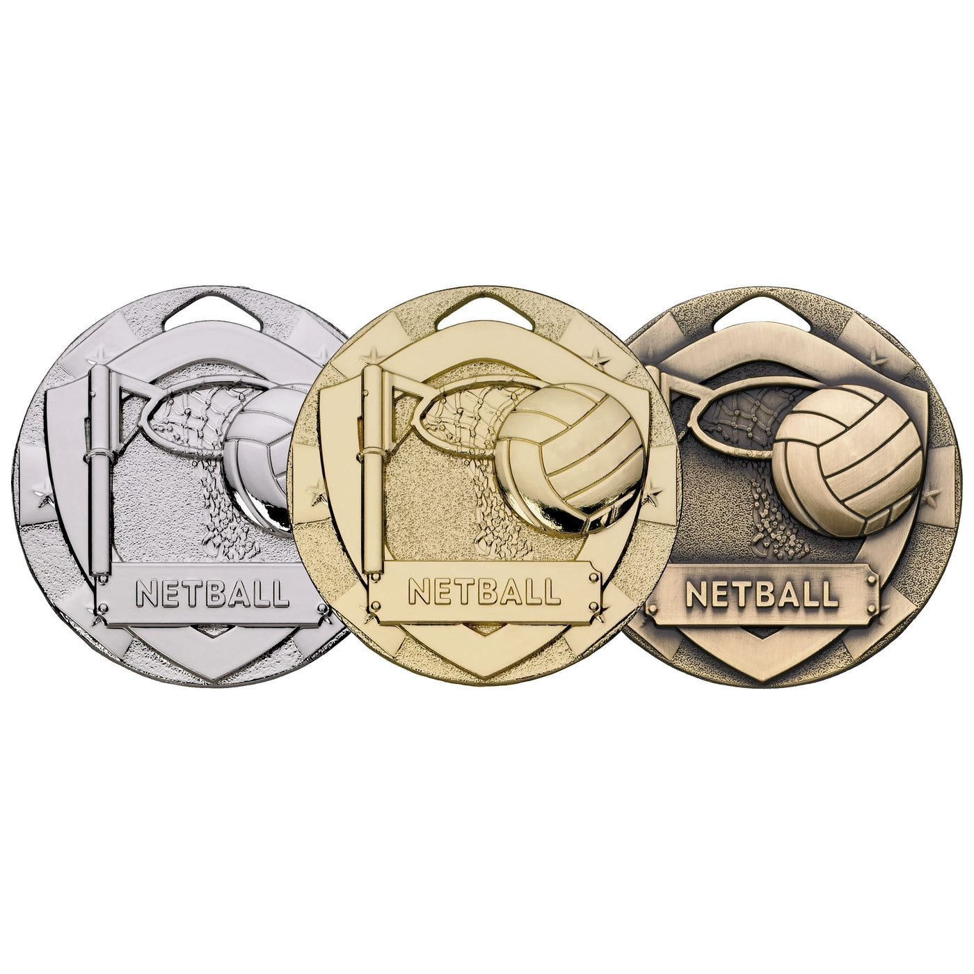 Netball Mini Shield Medal - 50mm