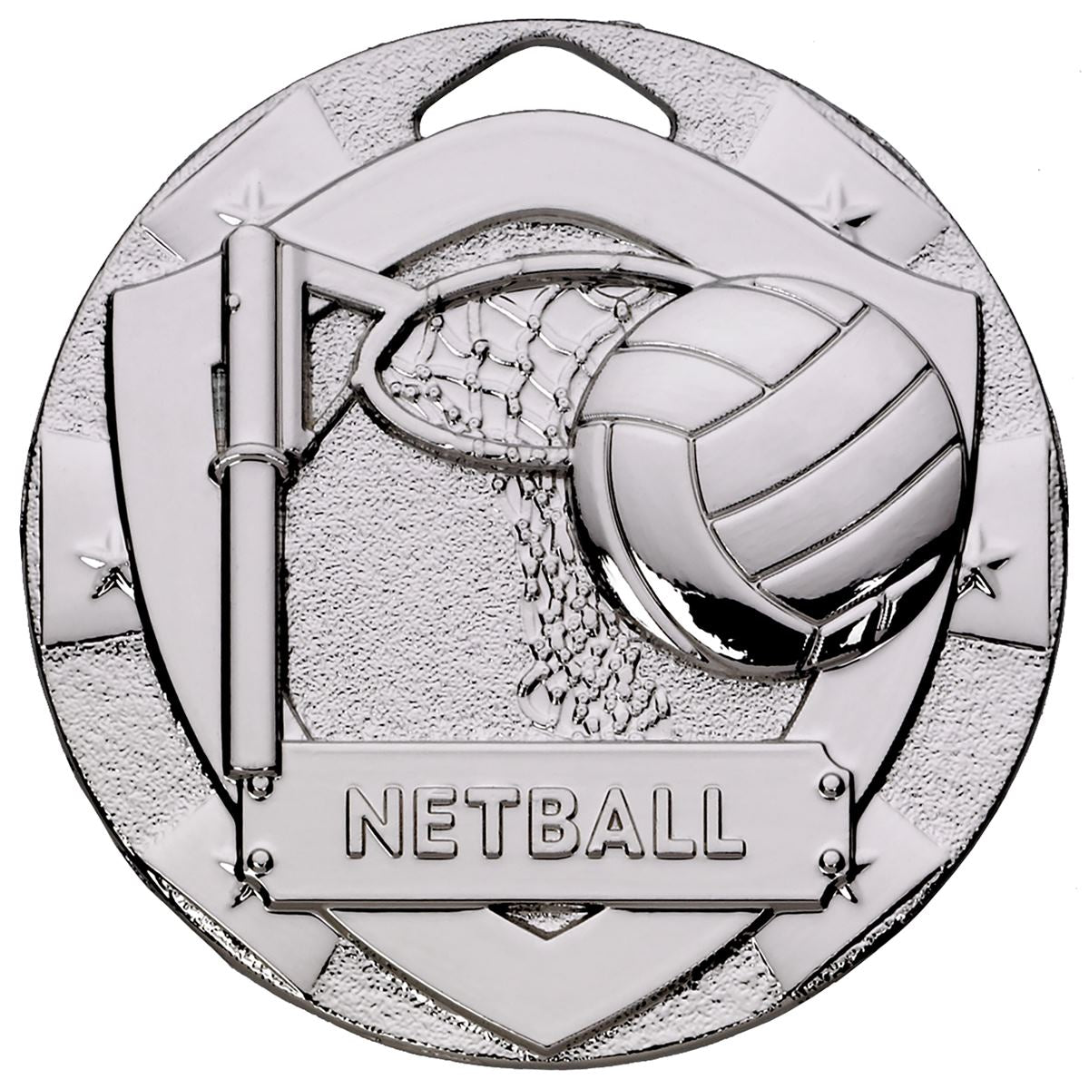 Netball Mini Shield Medal - Silver