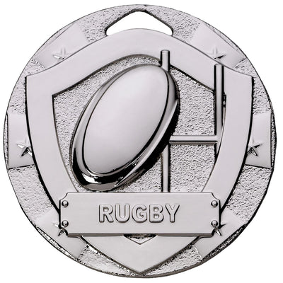 Rugby Mini Shield Medal - Silver