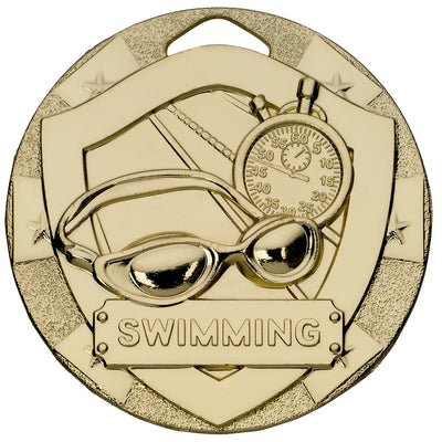Swimming Mini Shield Medal - 50mm