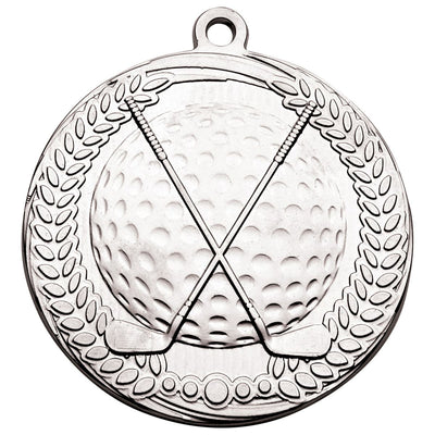 Golf Medal Laurel Design - Silver