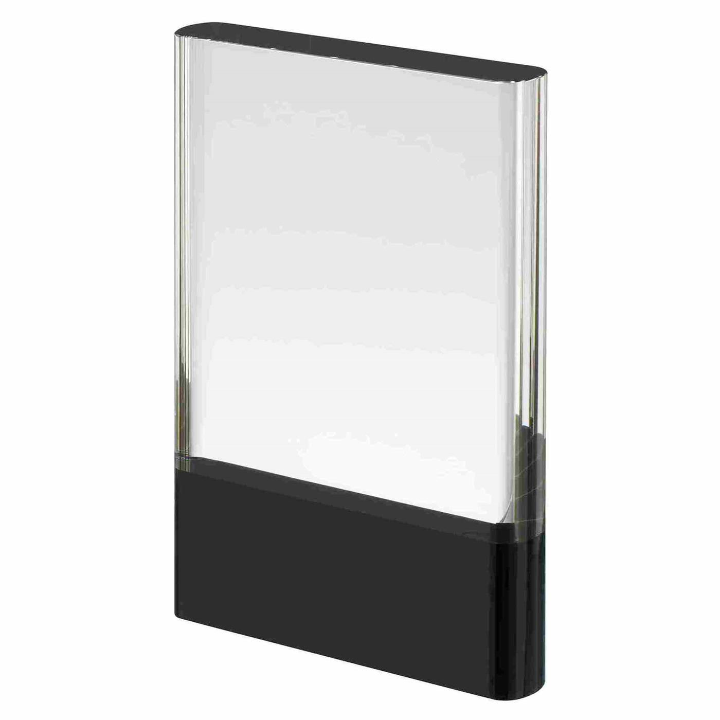 Clear & Black Thick Crystal Award Trophy