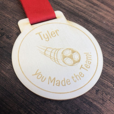 Personalised Football Wooden Medal