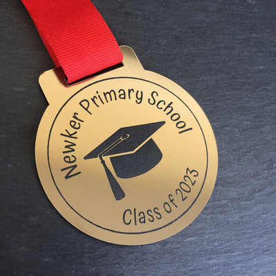 Personalised Graduation Acrylic Medal - in Gold or Silver