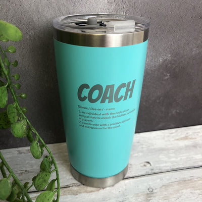 Personalised Mug Metal Coffee Hot or Cold 500ml - COACH - 4 Designs