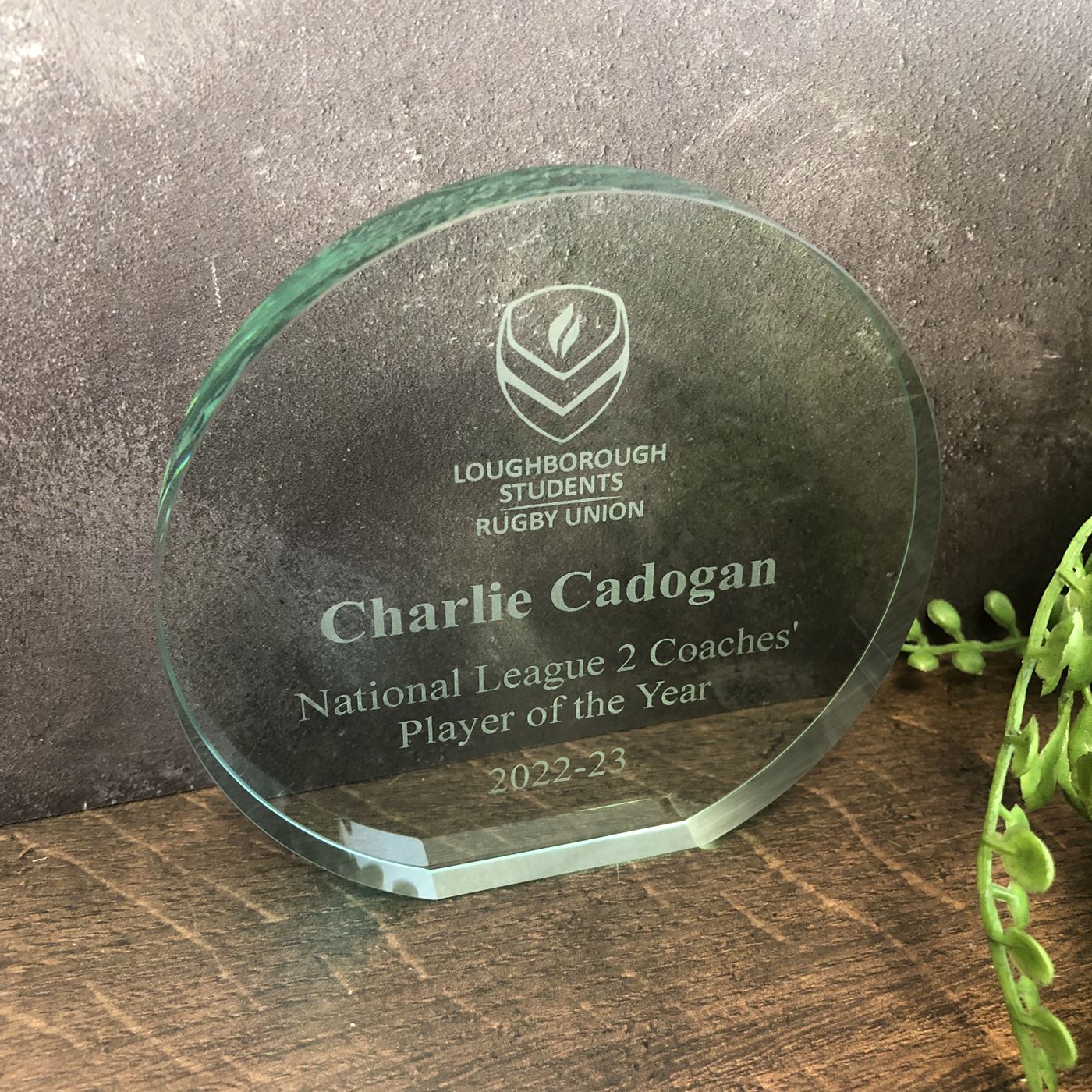 poppy jade glass trophy award