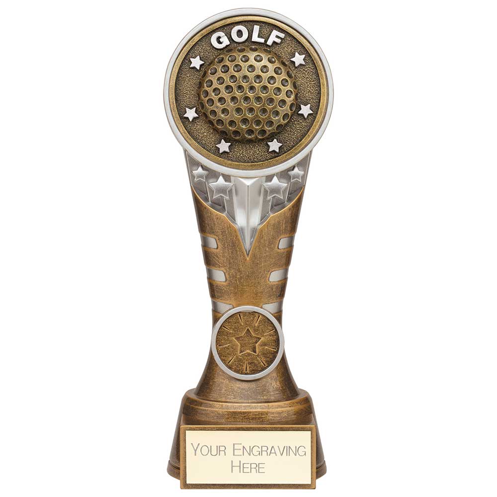 Ikon Golf Trophy Tower Award Silver And Gold