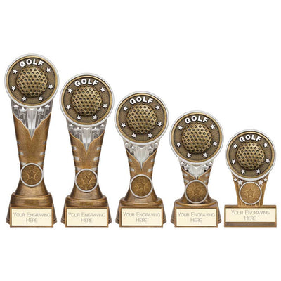 Ikon Golf Trophy Tower Award Silver And Gold