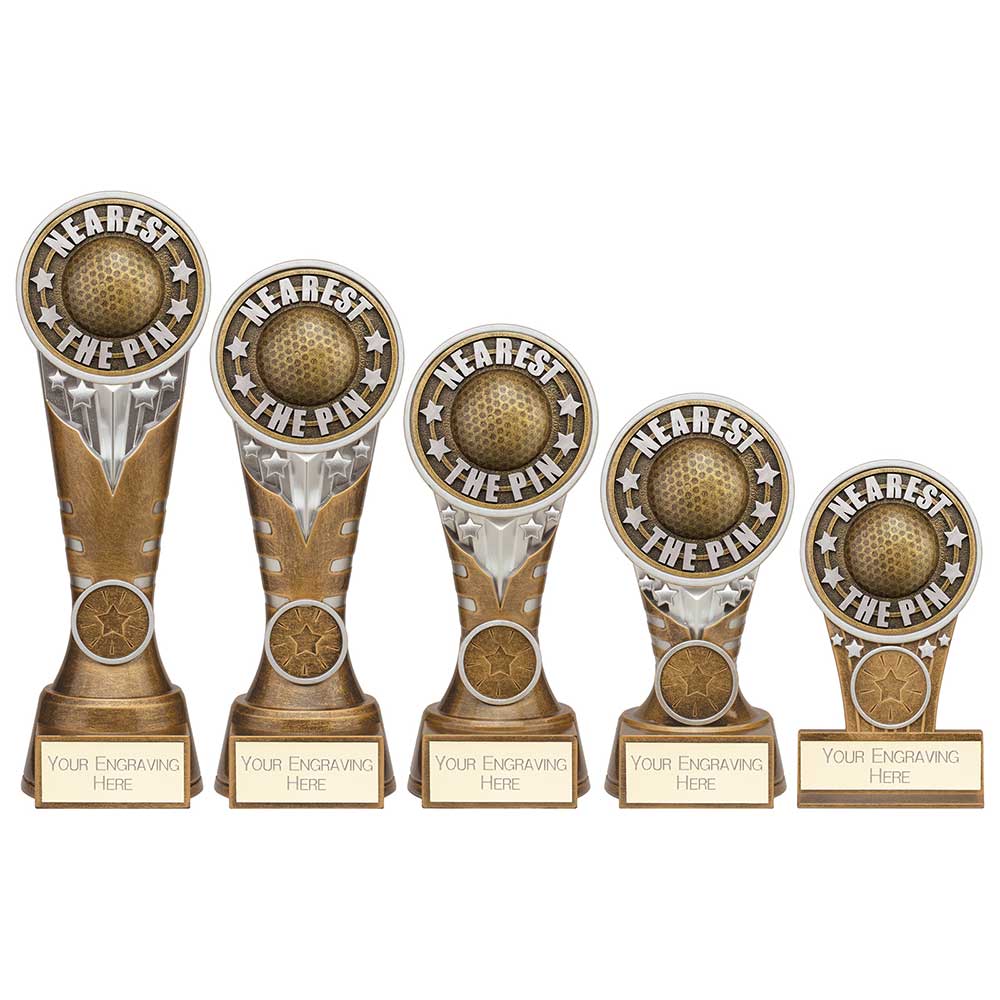 Ikon Nearest The Pin Golf Trophy Tower Award Silver And Gold Tower Award Antique Silver And Gold