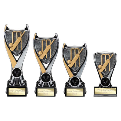 Wolverine Cricket Trophy Tower Award Carbon Black And Gold