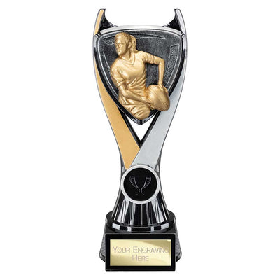 Wolverine Tower Rugby Female Carbon Trophy Award Black And Gold Fusion