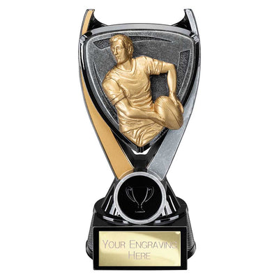 Wolverine Tower Rugby Male Carbon Trophy Award Black And Gold Fusion