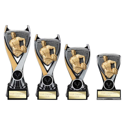 Wolverine Tower Rugby Male Carbon Trophy Award Black And Gold Fusion