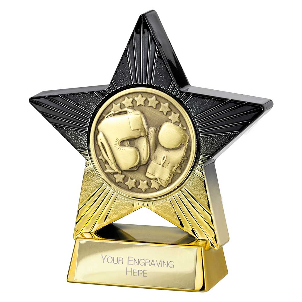 Superstar Boxing Trophy Award Black And Gold