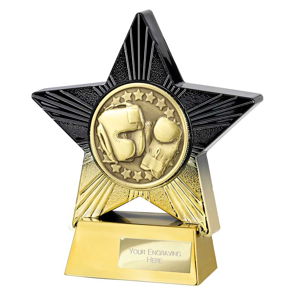 Superstar Boxing Trophy Award Black And Gold