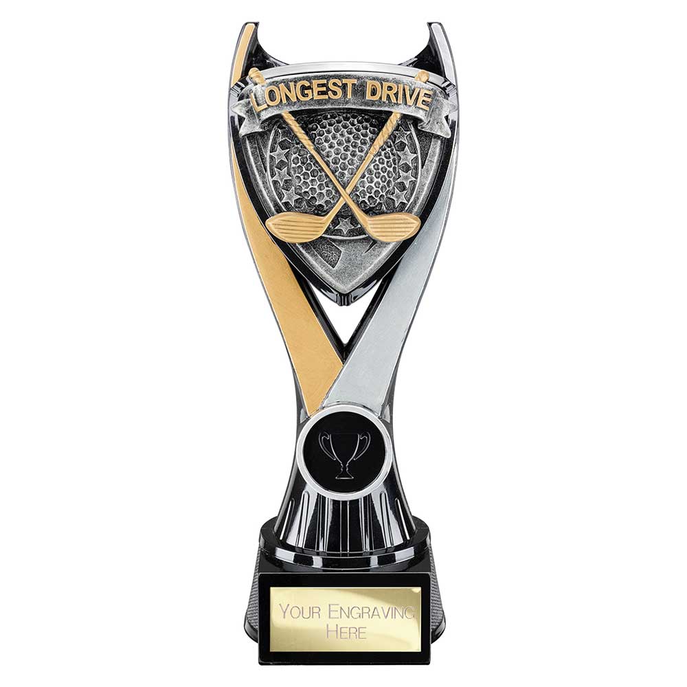 Driving Trophy Wolverine Longest Drive Trophy Tower Award Carbon Black and Gold Fusion ...