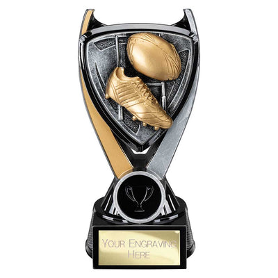 Wolverine Tower Rugby Carbon Trophy Award Black And Gold Fusion