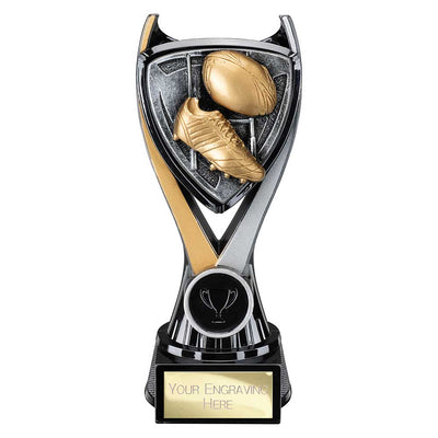 Wolverine Tower Rugby Carbon Trophy Award Black And Gold Fusion