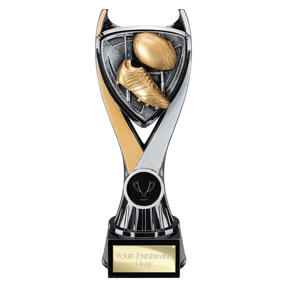 Wolverine Tower Rugby Carbon Trophy Award Black And Gold Fusion