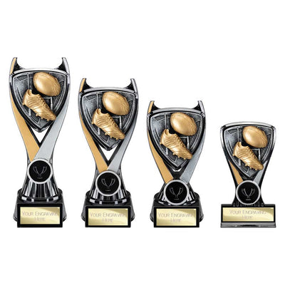 Wolverine Tower Rugby Carbon Trophy Award Black And Gold Fusion