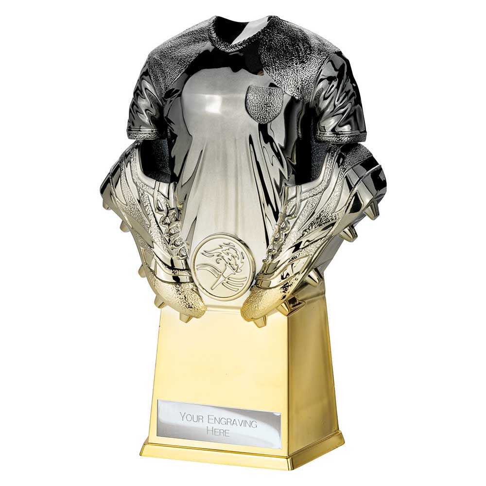 Invincible Prem Torphy Invincible Heavyweight Football Shirt Trophy Award - Gunmetal & Gold ...