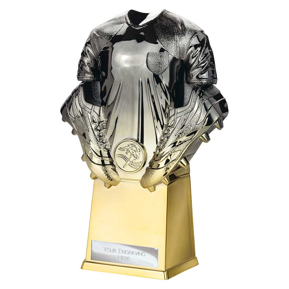 Invincible Prem Torphy Invincible Heavyweight Football Shirt Trophy Award - Gunmetal & Gold ...