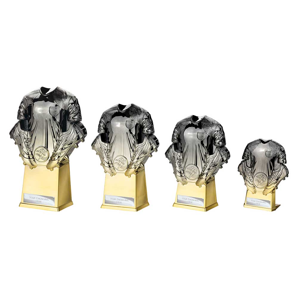 Invincible Prem Torphy Invincible Heavyweight Football Shirt Trophy Award - Gunmetal & Gold ...