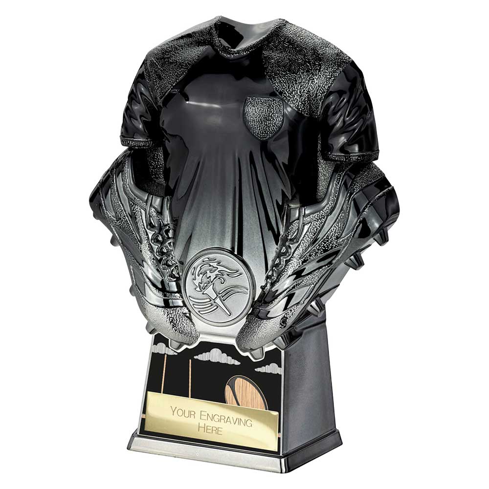 Invincible Rugby Shirt Trophy Award Heavyweight Black And Gunmetal