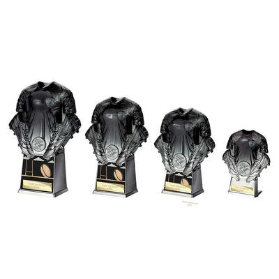 Invincible Rugby Shirt Trophy Award Heavyweight Black And Gunmetal