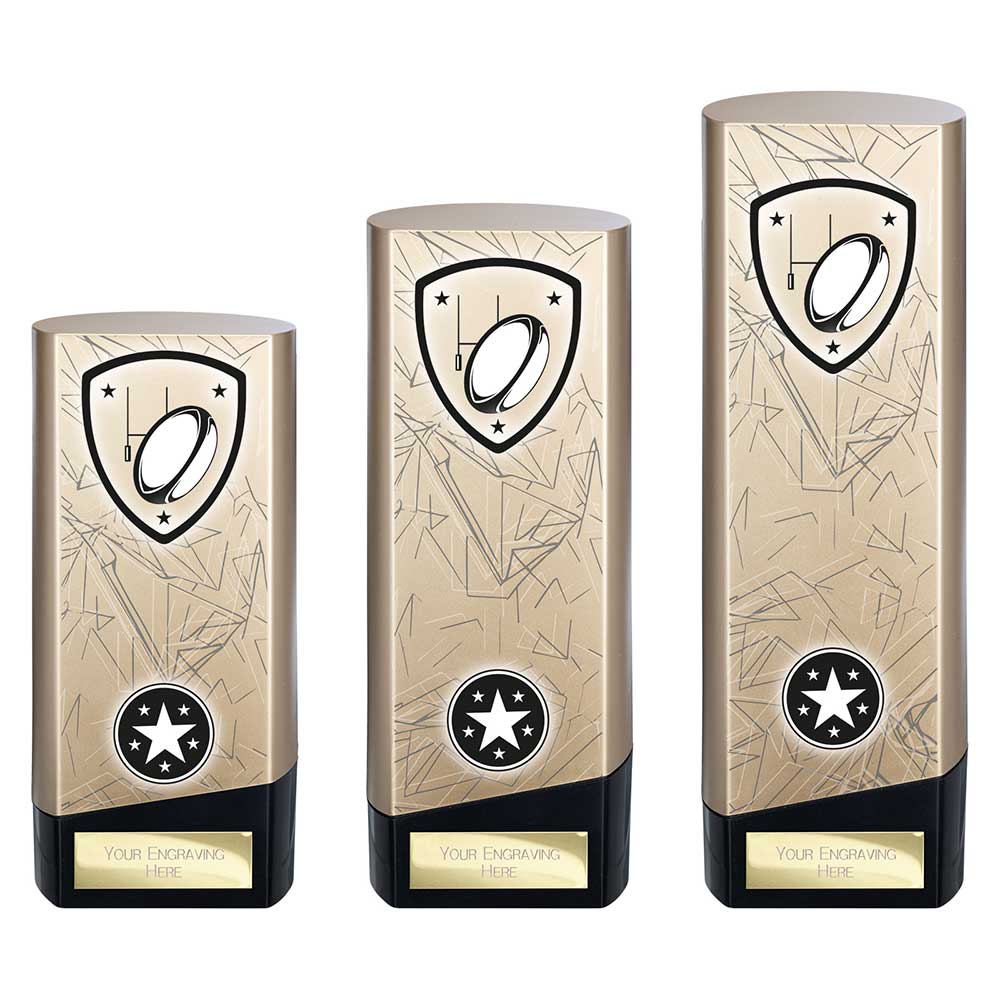 Prime Heavyweight Rugby Trophy Award Gold And Black