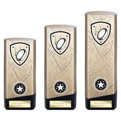 Prime Heavyweight Rugby Trophy Award Gold And Black