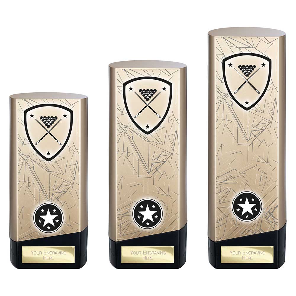 Prime Pool Trophy Heavyweight Award Gold And Black